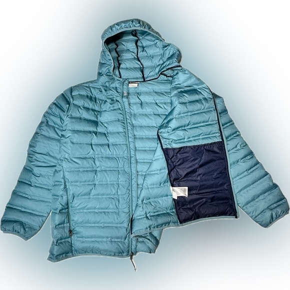 Columbia Men's Silver Falls Down Hooded Jacket Teal. size XXL PreLoved - Picture 5 of 9